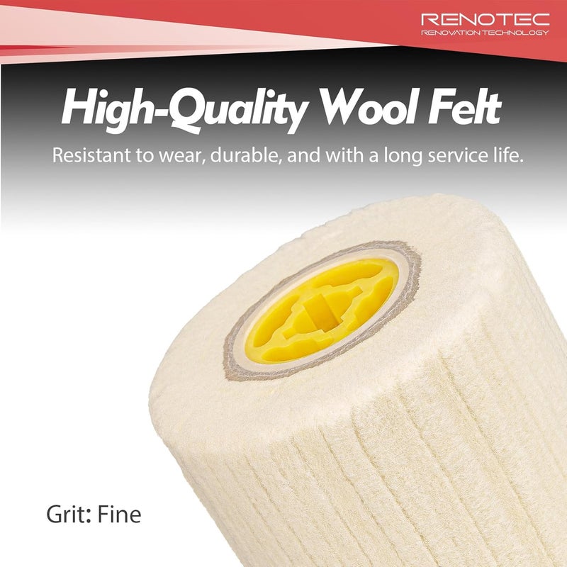 RENOTEC Wool Felt Polishing Wheel, 4.33" x 4", 110x100mm, for Burnishing Polishing Machine - Image 4